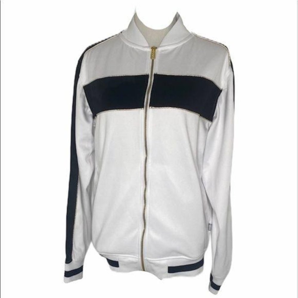 Men’s size medium CSG full zip white and black track jacket